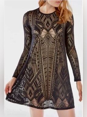 BCBG "Natyly" Black Lace Dress | Large